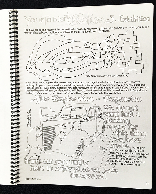 Your Table of Creation workbook page 22 by Mark Turner