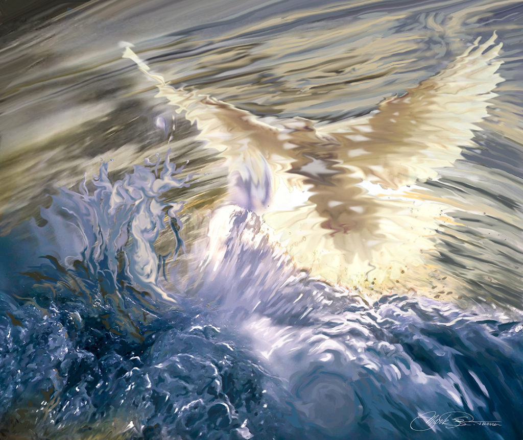 "Surfacing Baptism" by Mark R. Turner, digital painting